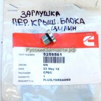 CUMMINS Болт заглушка пер.крышки ГАЗ-3302 ISF 2.8